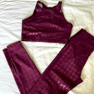 Peloton sports bra and leggings foil set
